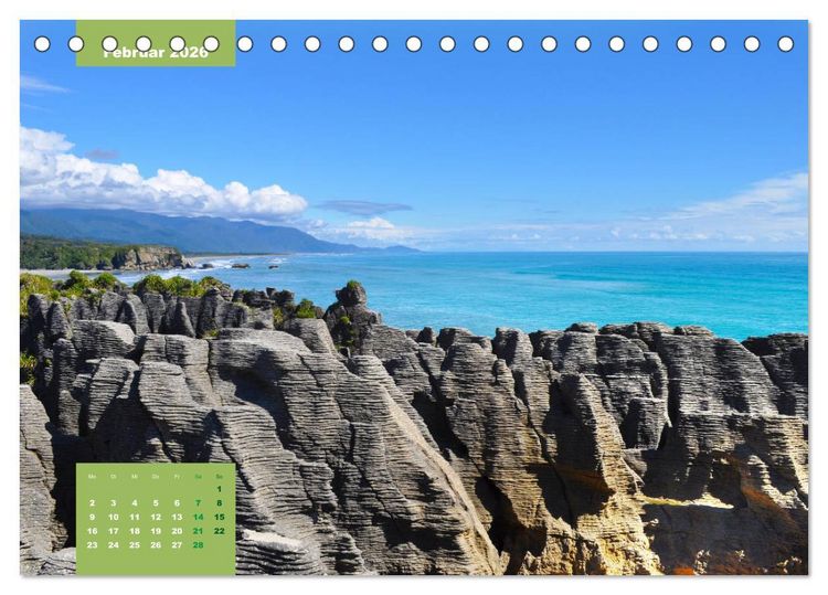 Produktbild: Erlebe mit mir das Naturwunder Neuseeland die S&uuml;dinsel (Tischkalender 2026 DIN A5 quer), CALVENDO Monatskalender