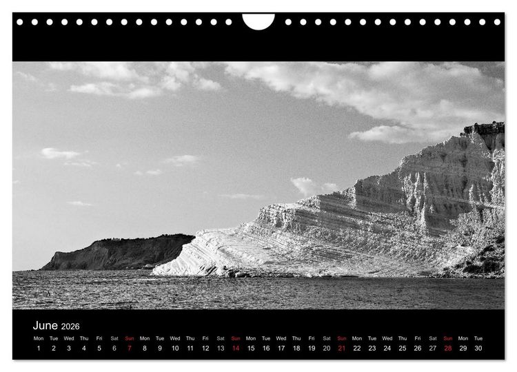 Produktbild: Black and White Sicily (Wall Calendar 2026 DIN A4 landscape), CALVENDO 12 Month Wall Calendar