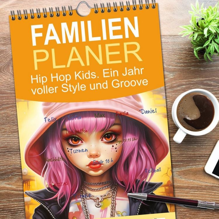 Produktbild: Familienplaner 2026 - Hip Hop Kids. Ein Jahr voller Style und Groove mit 5 Spalten (Wandkalender, 21 x 45 cm) CALVENDO