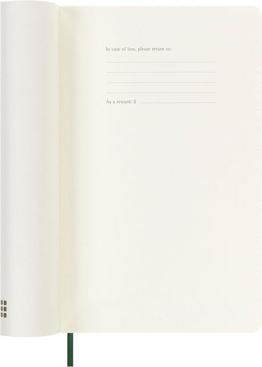 Produktbild: Moleskine 18 Monate Wochen Notizkalender 2025/2026, L/A5, 1 Wo = 1 Seite, rechts linierte Seite, weicher Einband, Myrtengrün