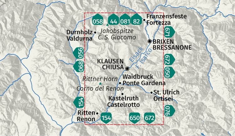 Produktbild: KOMPASS Wanderkarte 059 Klausen und Umgebung / Chiusa e dintorni 1:25.000