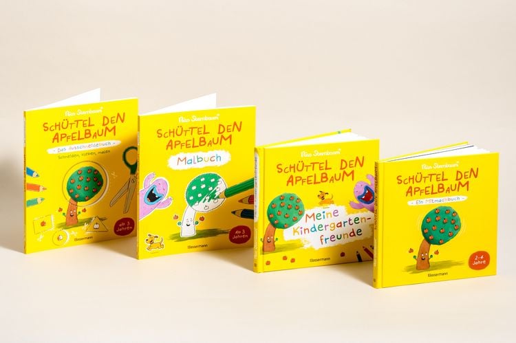 Produktbild: Schüttel den Apfelbaum - Ein Mitmachbuch. Für Kinder von 2 bis 4 Jahren. Schaukeln, schütteln, pusten, klopfen und sehen was passiert.