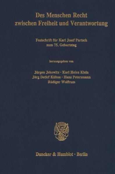 Produktbild: Des Menschen Recht zwischen Freiheit und Verantwortung.