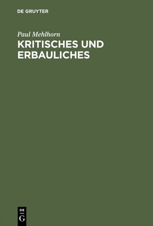 Produktbild: Kritisches und Erbauliches