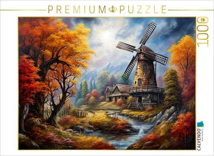 Produktbild: CALVENDO Puzzle Windm&uuml;hle im Herbst | 1000 Teile Lege-Gr&ouml;&szlig;e 64x48cm Foto-Puzzle f&uuml;r gl&uuml;ckliche Stunden