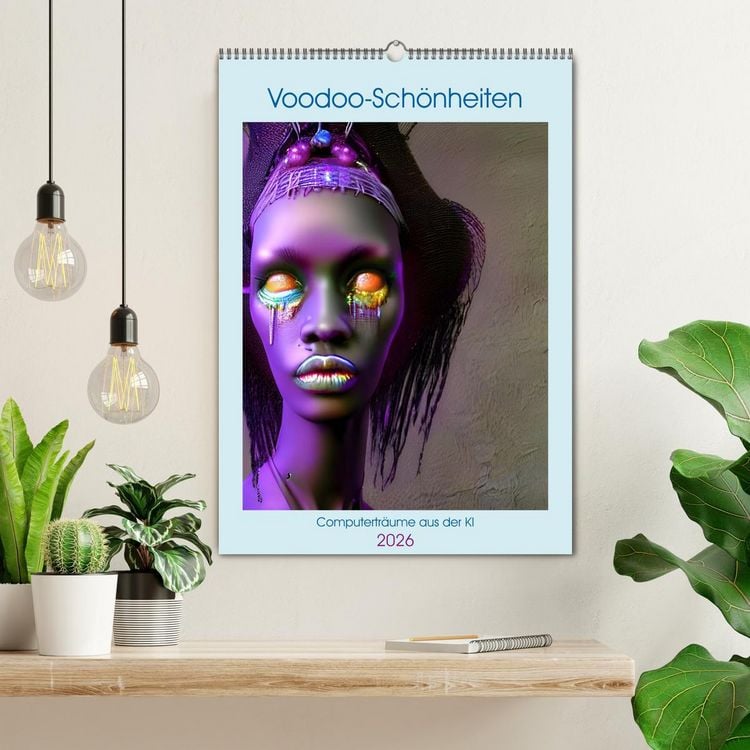 Produktbild: Voodoo-Sch&ouml;nheiten - Computertr&auml;ume aus der KI (Wandkalender 2026 DIN A2 hoch), CALVENDO Monatskalender