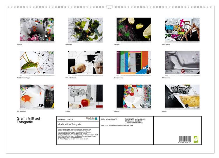 Produktbild: Graffiti trifft auf Fotografie (Wandkalender 2026 DIN A2 quer), CALVENDO Monatskalender