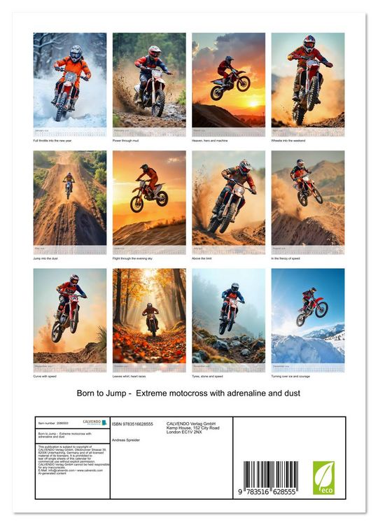 Produktbild: Born to Jump - Extreme motocross with adrenaline and dust (Wall Calendar 2026 DIN A4 portrait), CALVENDO 12 Month Wall Calendar