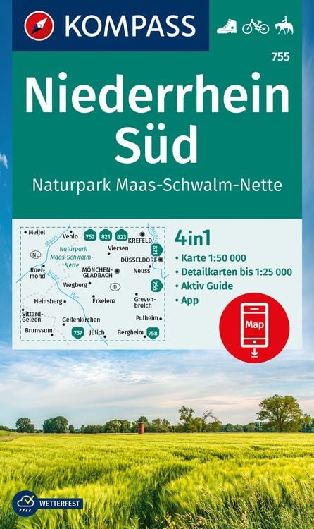 Bild vom Artikel KOMPASS Wanderkarte 755 Niederrhein Süd, Naturpark Maas-Schwalm-Nette 1:50.000 vom Autor 