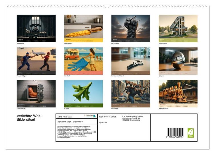 Produktbild: Verkehrte Welt - Bilderr&auml;tsel (hochwertiger Premium Wandkalender 2026 DIN A2 quer), Kunstdruck in Hochglanz