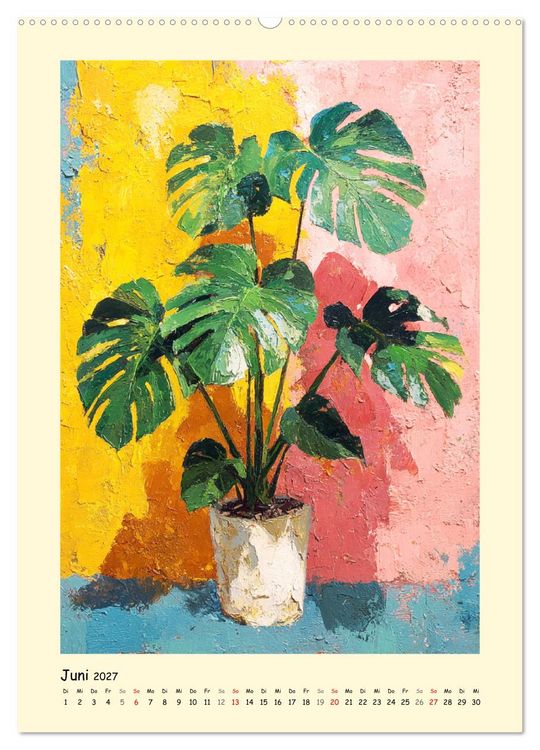 Produktbild: Pflanzenkunst. Mediterrane Farbakzente und florale Moderne (hochwertiger Premium Wandkalender 2027 DIN A2 hoch), Kunstdruck in Hochglanz