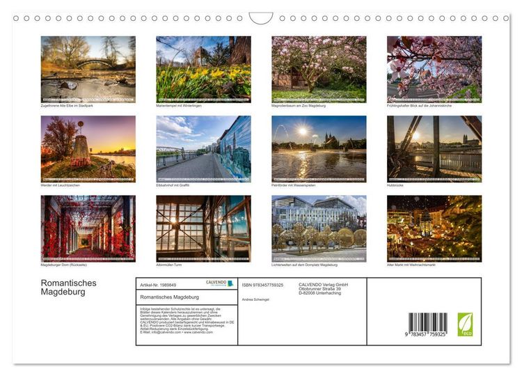 Produktbild: Romantisches Magdeburg (Wandkalender 2026 DIN A3 quer), CALVENDO Monatskalender