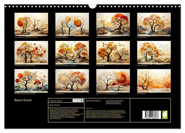 Produktbild: Baum Kunst (Wandkalender 2026 DIN A3 quer), CALVENDO Monatskalender