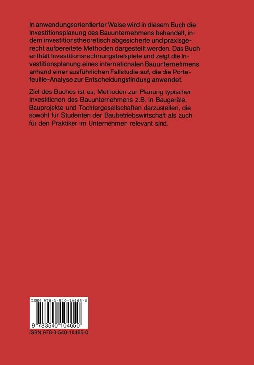 Produktbild: Investitionsplanung des Bauunternehmens