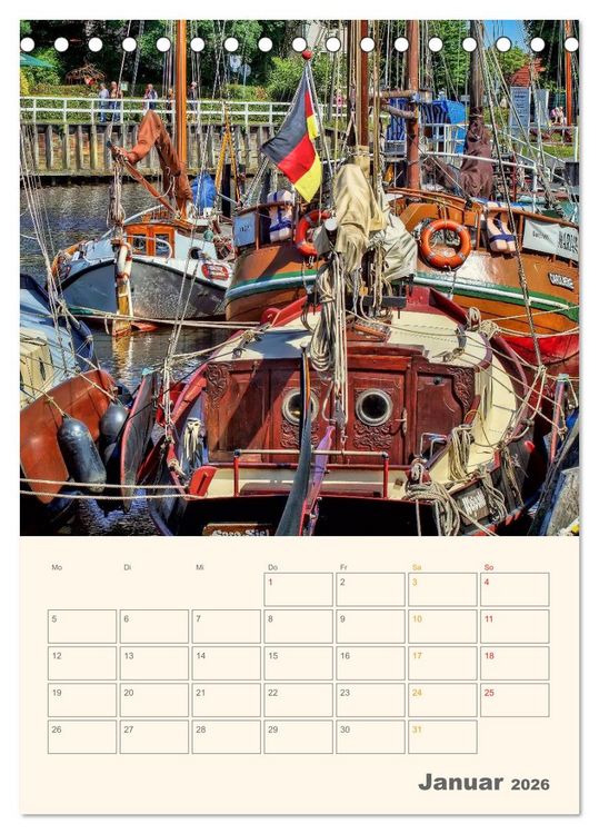 Produktbild: Ostfriesland - Carolinensiel, der Museumshafen (Tischkalender 2026 DIN A5 hoch), CALVENDO Monatskalender