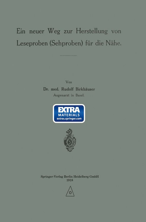 Produktbild: Ein neuer Weg zur Herstellung von Leseproben (Sehproben) f&uuml;r die N&auml;he
