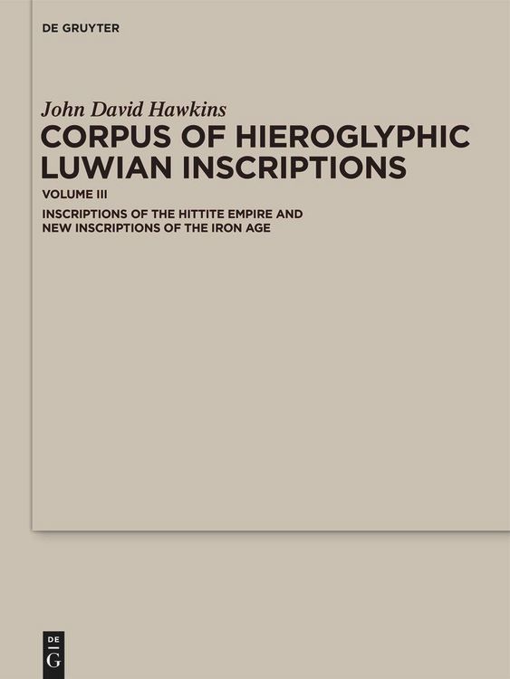 Produktbild: Corpus of Hieroglyphic Luwian Inscriptions