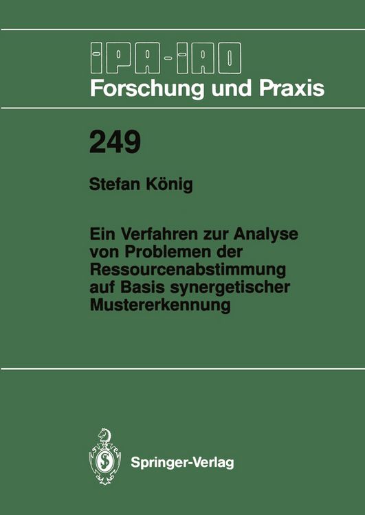 Produktbild: Ein Verfahren zur Analyse von Problemen der Ressourcenabstimmung auf Basis synergetischer Mustererkennung