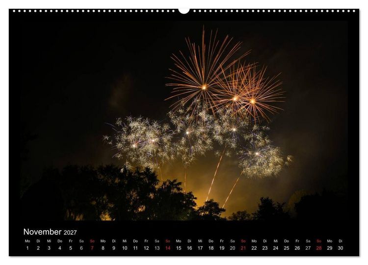 Produktbild: Feuerwerks - Impressionen (hochwertiger Premium Wandkalender 2027 DIN A2 quer), Kunstdruck in Hochglanz