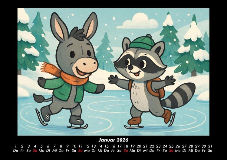 Produktbild: Huf & Rocco Abenteuer durchs Jahr 2026 Fotokalender DIN A3