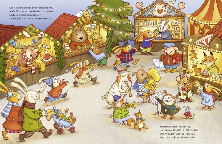 Produktbild: Wenn sieben kleine Weihnachtshasen mit Schwung durch die Adventszeit rasen