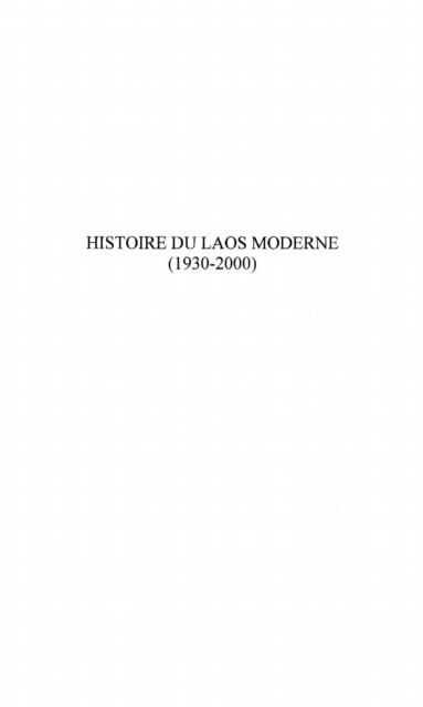 Produktbild: Histoire Du Laos Moderne (1930-2000)