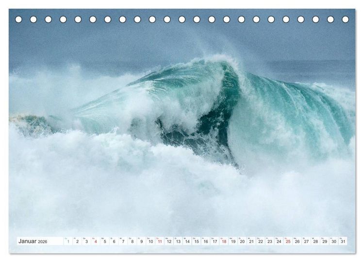 Produktbild: WASSERBERGE - Die Riesenwellen von Nazar&eacute; (Tischkalender 2026 DIN A5 quer), CALVENDO Monatskalender