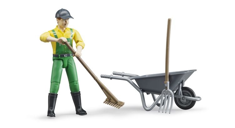Produktbild: bruder 62610 bworld Landwirt mit Zubeh&ouml;r