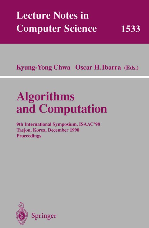 Produktbild: Algorithms and Computation
