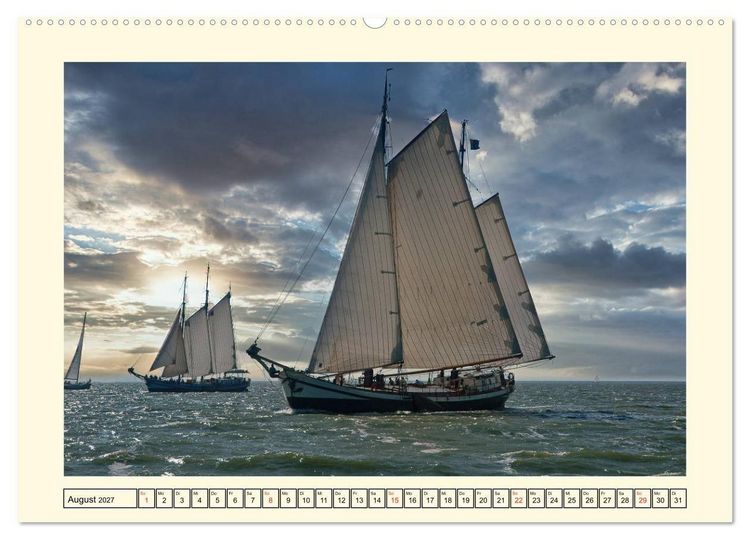 Produktbild: Segeln im Sonnenuntergang (hochwertiger Premium Wandkalender 2027 DIN A2 quer), Kunstdruck in Hochglanz