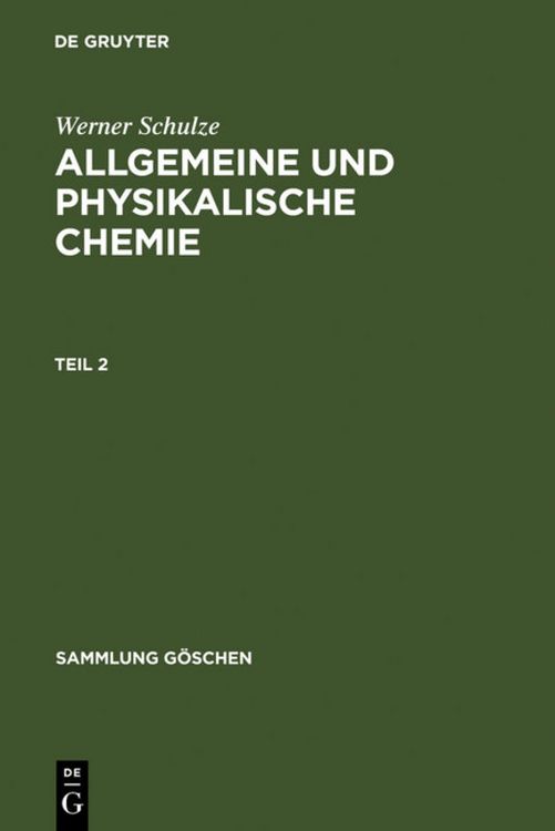 Produktbild: Allgemeine und physikalische Chemie. Teil 2