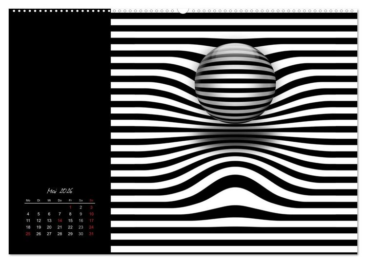 Produktbild: Optische Kunst im Quadrat (hochwertiger Premium Wandkalender 2026 DIN A2 quer), Kunstdruck in Hochglanz