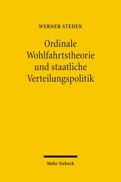 Produktbild: Ordinale Wohlfahrtstheorie und staatliche Verteilungspolitik