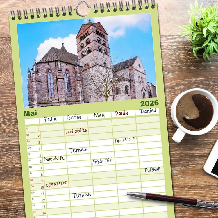 Produktbild: Familienplaner 2026 - Breisach - Stadt am Rhein mit Charme mit 5 Spalten (Wandkalender, 21 x 45 cm) CALVENDO