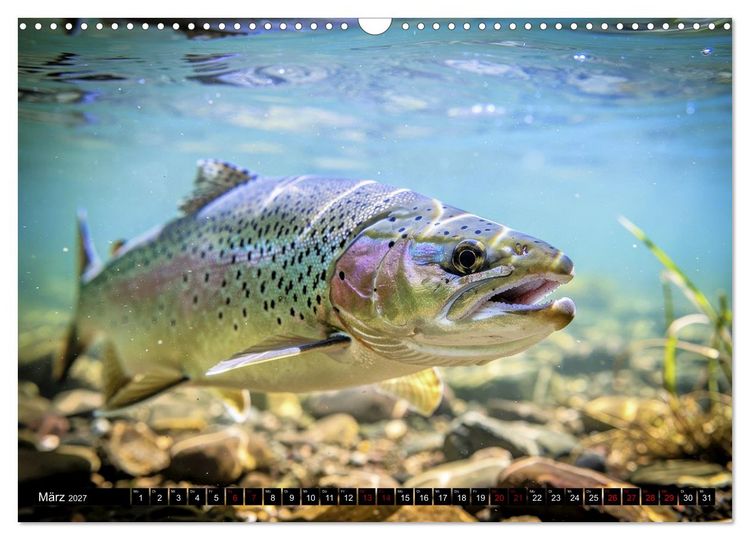 Produktbild: Forellen im Fluss (Wandkalender 2027 DIN A3 quer), CALVENDO Monatskalender