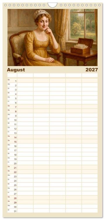 Produktbild: Familienplaner 2027 - Jane Austen mit 5 Spalten (Wandkalender, 21 x 45 cm) CALVENDO