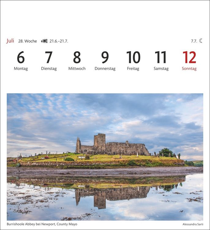 Produktbild: Irland Sehnsuchtskalender 2026 - Wochenkalender mit 53 Postkarten