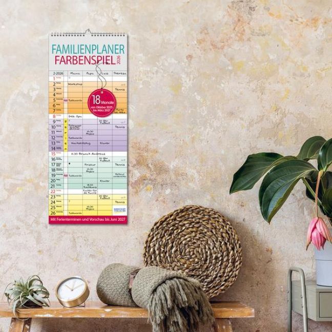 Produktbild: Familienplaner Farbenspiel 18 Monate 2026/2027
