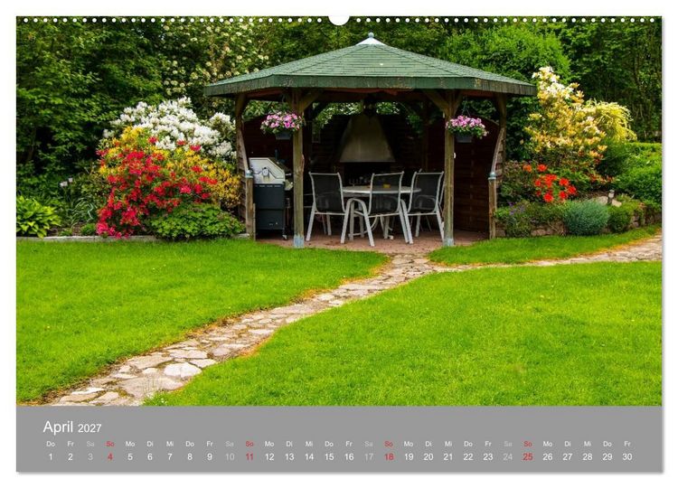 Produktbild: Romantische Garten-Paradiese (hochwertiger Premium Wandkalender 2027 DIN A2 quer), Kunstdruck in Hochglanz