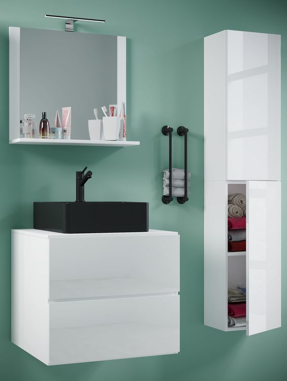 Produktbild: 4-tlg Waschtisch Badm&ouml;bel Lendas 60 cm L Schublade