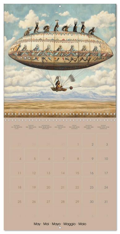 Produktbild: Flying through ancient history with AI (Wall Calendar 2026 12 &times; 12 Inch) CALVENDO 12 Month Wall Calendar