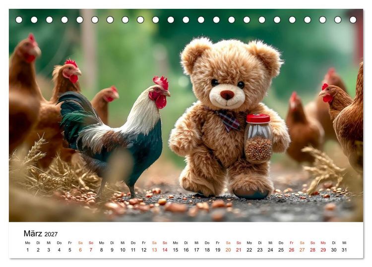 Produktbild: Teddyb&auml;r - klein aber oho (Tischkalender 2027 DIN A5 quer), CALVENDO Monatskalender