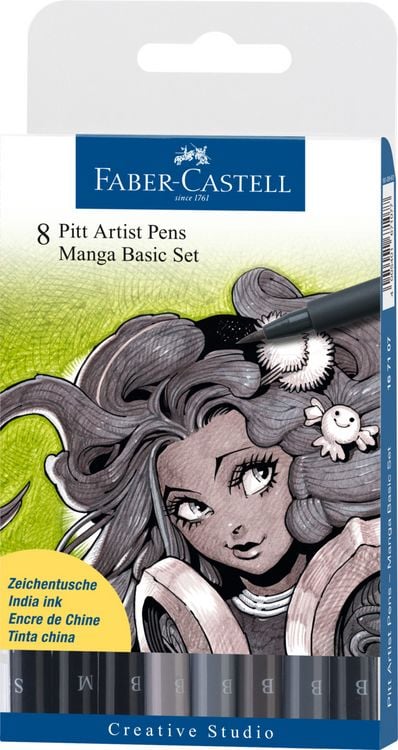 Produktbild: Faber-Castell Tuschestifte Pitt Artist Pens Manga Basic, 8er Etui