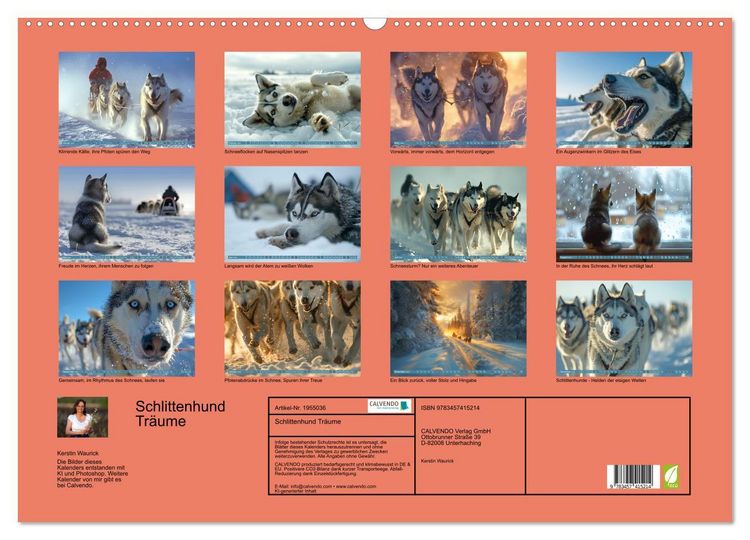 Produktbild: Schlittenhund Tr&auml;ume (Wandkalender 2026 DIN A2 quer), CALVENDO Monatskalender