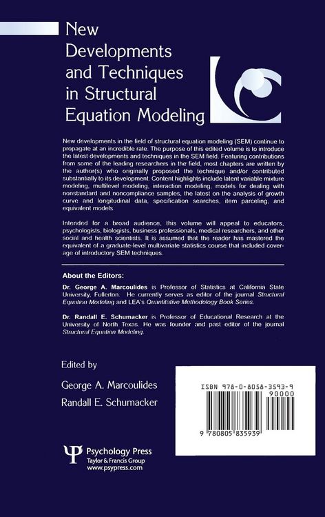 Produktbild: New Developments and Techniques in Structural Equation Modeling