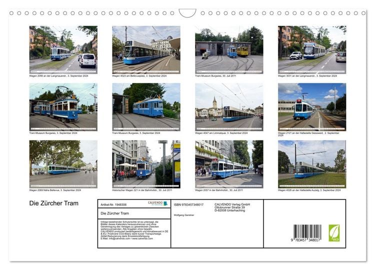 Produktbild: Die Z&uuml;rcher Tram (Wandkalender 2026 DIN A3 quer), CALVENDO Monatskalender