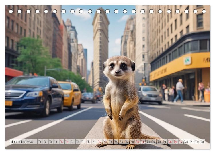 Produktbild: Suricates &agrave; New York (Calendrier de bureau 2026 DIN A5 vertical), CALVENDO calendrier mensuel
