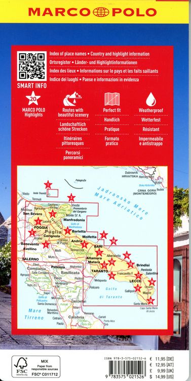 Produktbild: MARCO POLO Reisekarte Italien 11 Apulien 1:200.000