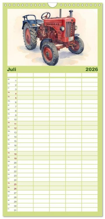 Produktbild: Familienplaner 2026 - Alte Schlepper in neuem Glanz mit 5 Spalten (Wandkalender, 21 x 45 cm) CALVENDO