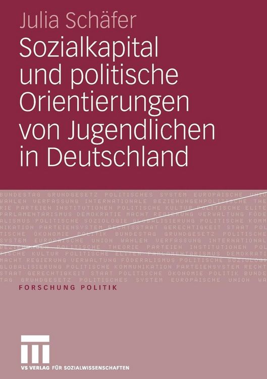 Produktbild: Sozialkapital und politische Orientierungen von Jugendlichen in Deutschland